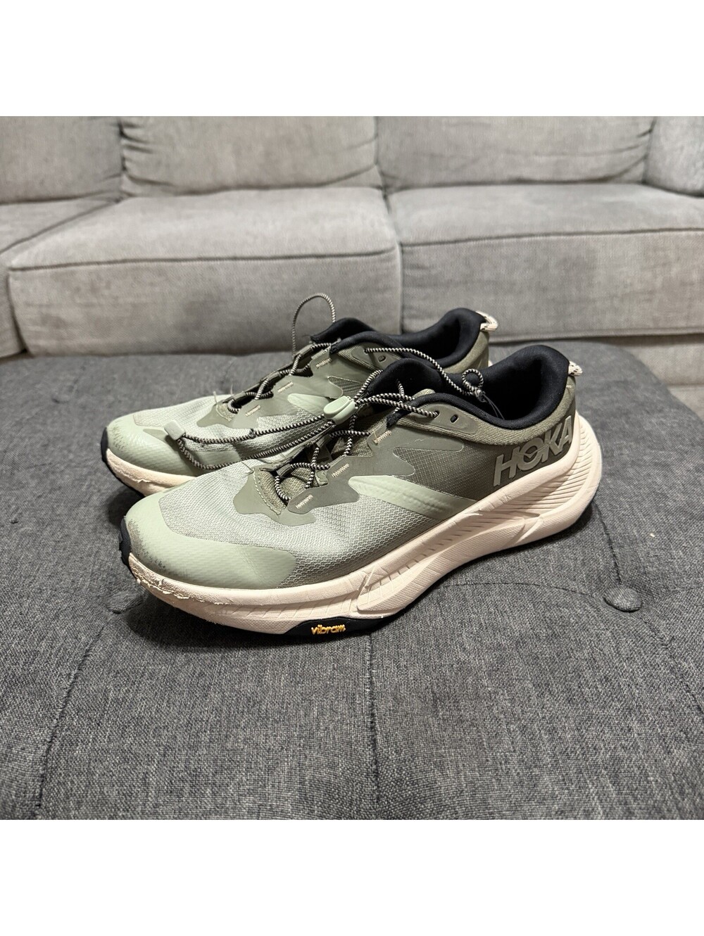 Hoka One One Transport Mens Sneakers Green Gray Vibram Fair